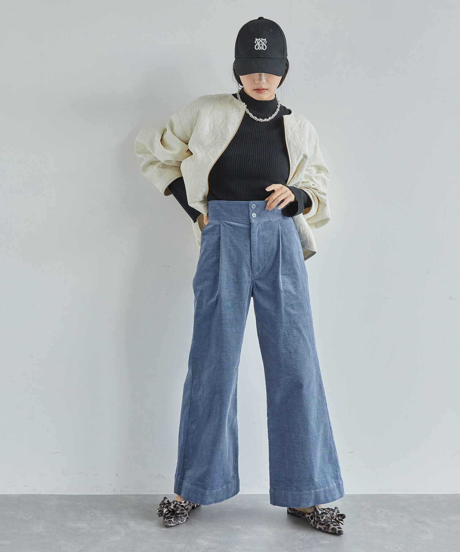 VIS「細コーデュロイワイドパンツ」|スラックス|