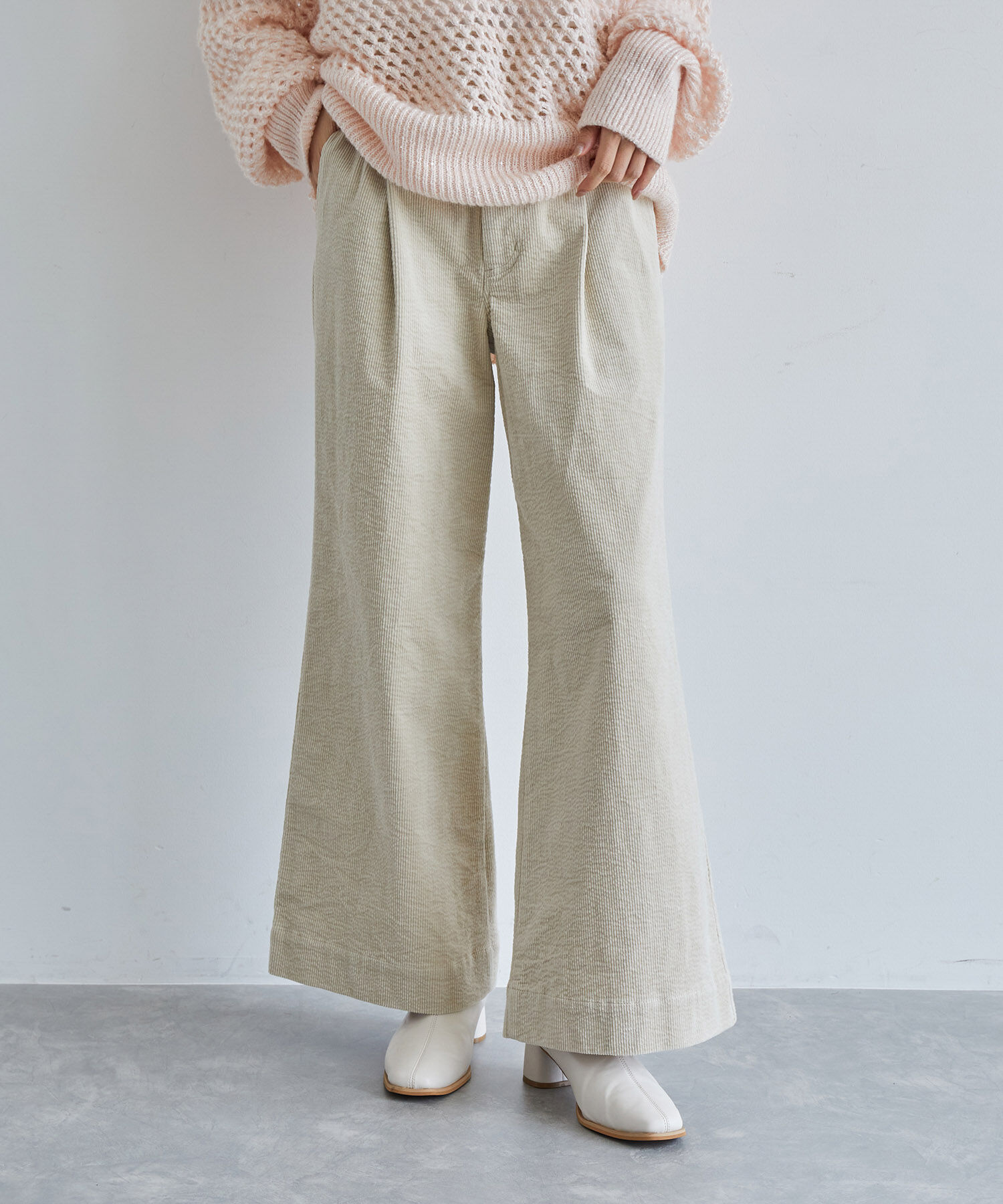 VIS「細コーデュロイワイドパンツ」|スラックス|