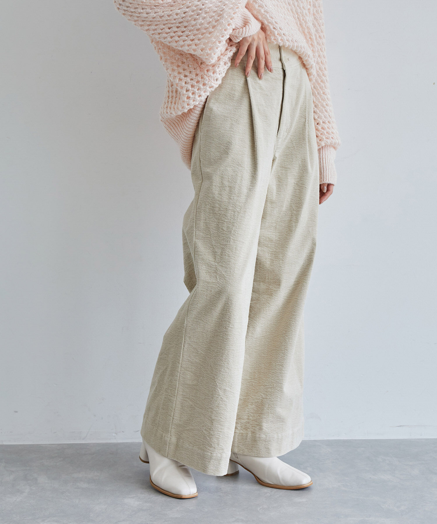 VIS「細コーデュロイワイドパンツ」|スラックス|