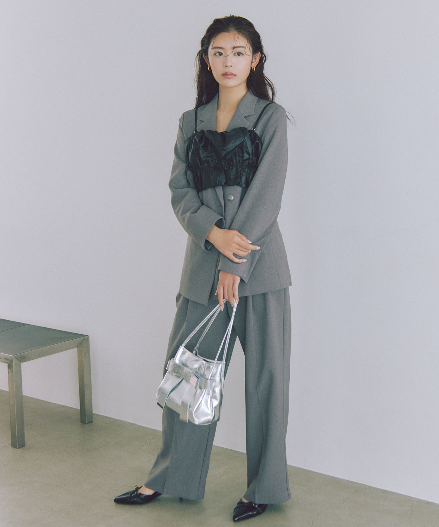 VIS「【美easy】ウーリッシュWブレストテーラードジャケット【洗える】」|テーラードジャケット|