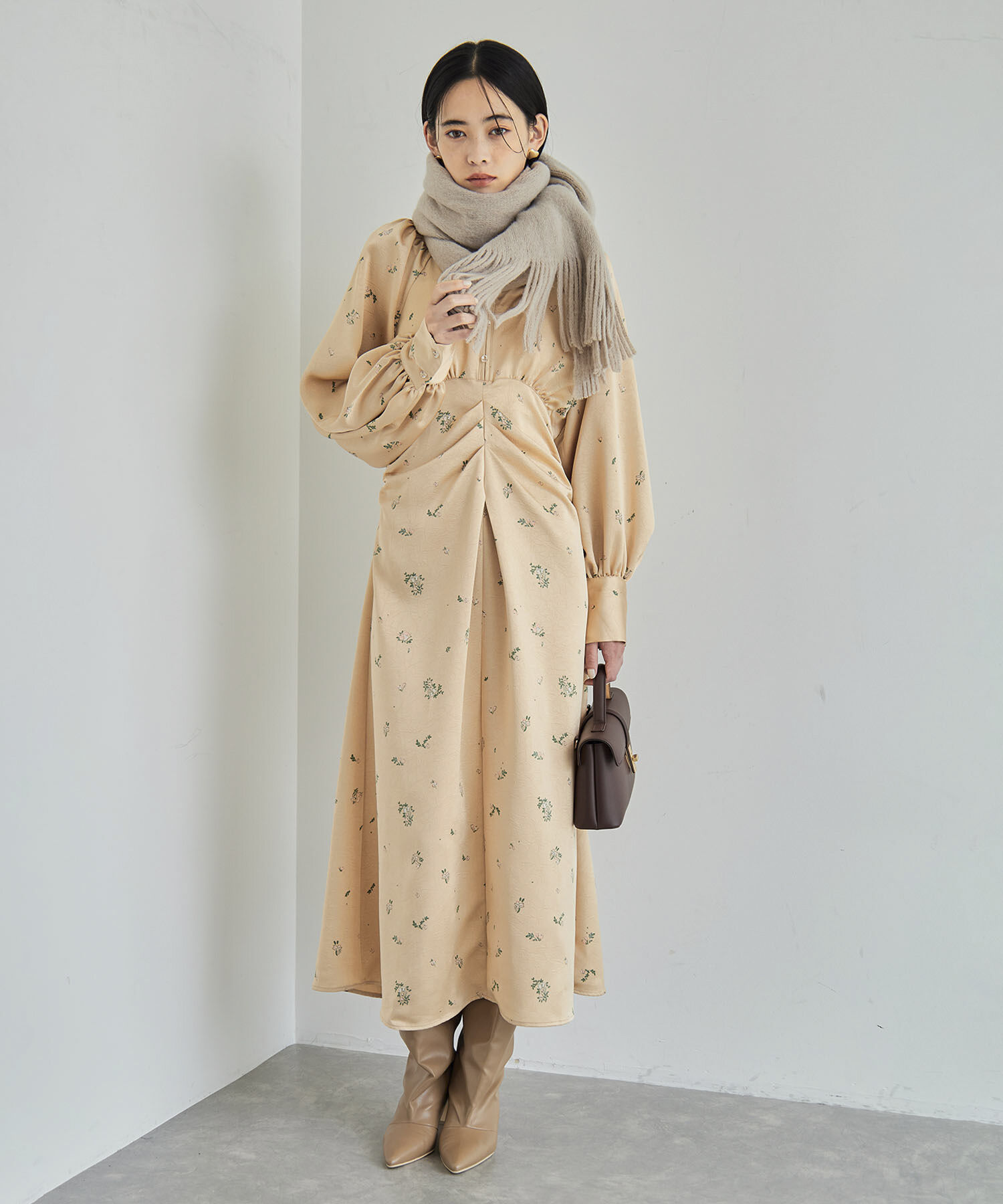 VIS「オリジナル花柄クリンクル加工ワンピース」|ワンピース|