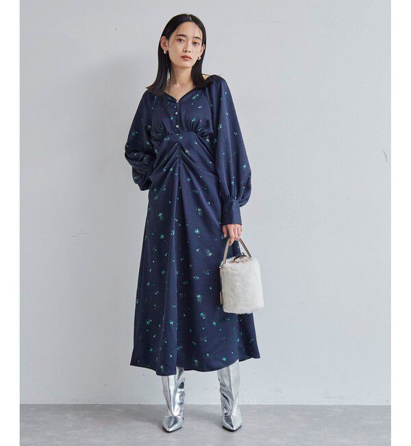 VIS「オリジナル花柄クリンクル加工ワンピース」|ワンピース|