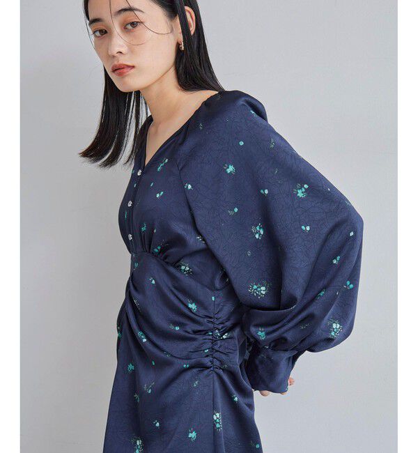 VIS「オリジナル花柄クリンクル加工ワンピース」|ワンピース|