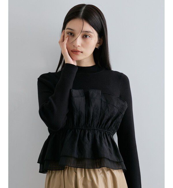 VIS「旬なレイヤードスタイルが叶う！ビスチェドッキングニット/洗える」|ニット・セーター|