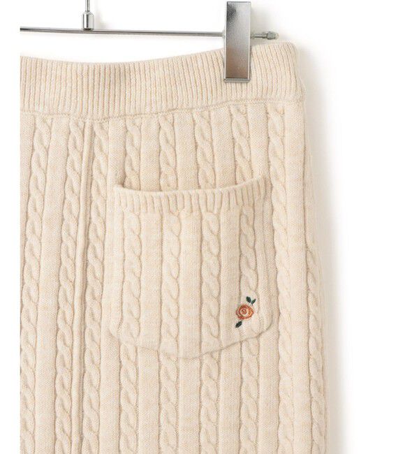 VIS「【DILIGENCE PARLOUR】VIS別注モデルローズ刺繍ポロケーブルニットスカート【セットアップ対応】」|スカート|