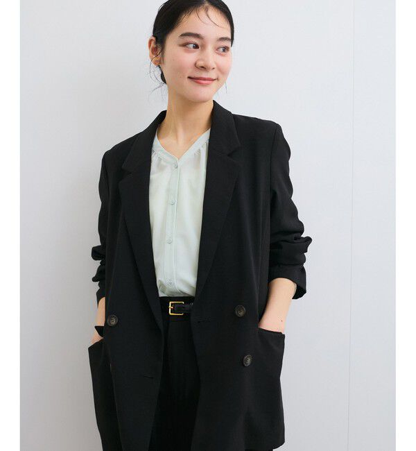 VIS「【美easy】リネンライクリラックスジャケット【接触冷感/洗える】【セットアップ対応】」|テーラードジャケット|