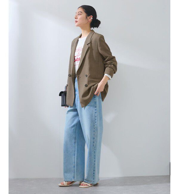 VIS「【美easy】リネンライクリラックスジャケット【接触冷感/洗える】【セットアップ対応】」|テーラードジャケット|