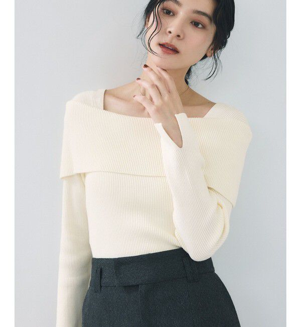VIS「【美得】オフショルダーモチモチリブニット/好評につき再入荷」|ニット・セーター|