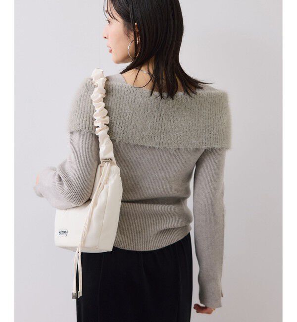 VIS「フェザーヤーンオフショルもちもちリブニット/イージーケア」|ニット・セーター|