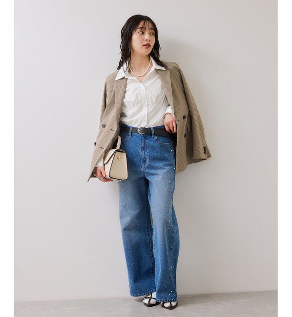 VIS「無地＆ストライプダブルカラーウエスト切り替えシャツ」|シャツ・ブラウス|