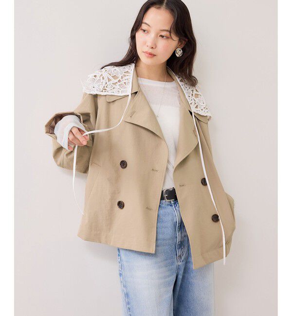 VIS「ショートトレンチコート/UVケア・撥水・花粉ガード」|トレンチコート|