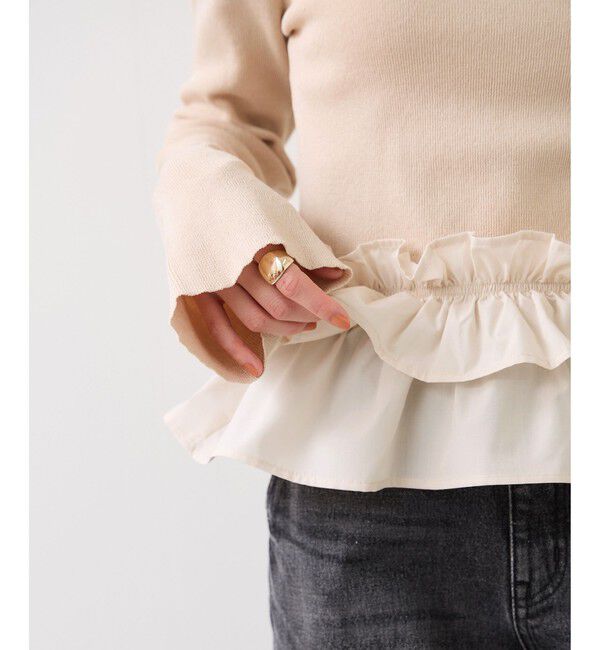 VIS「裾フリルティアードドッキングニット」|ニット・セーター|