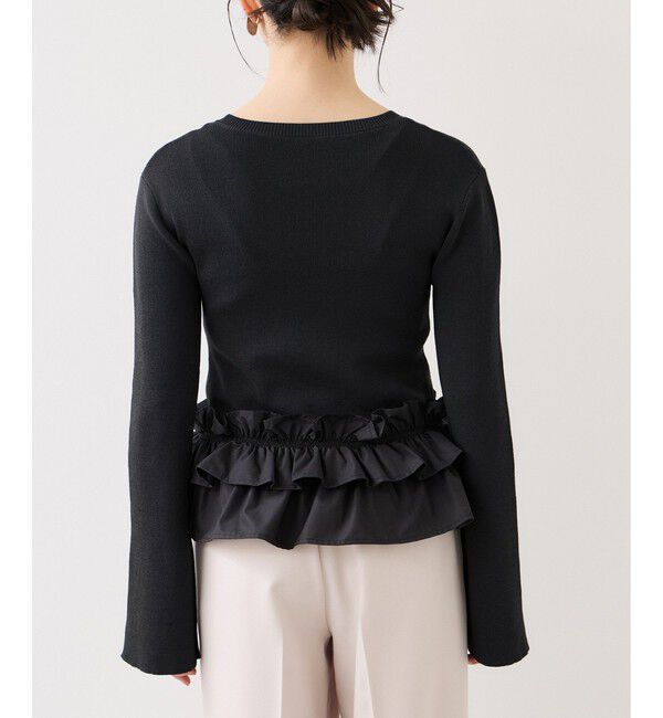 VIS「裾フリルティアードドッキングニット」|ニット・セーター|