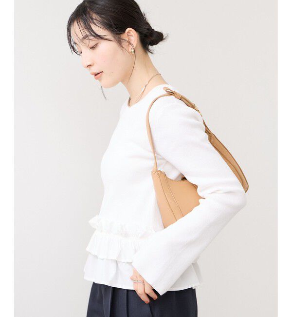 VIS「裾フリルティアードドッキングニット」|ニット・セーター|