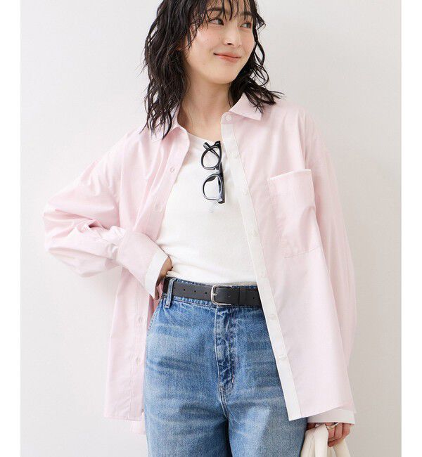 VIS「ウエストリボンシャツ/イージーケア・WEB限定カラー」|シャツ・ブラウス|ピンク(63)