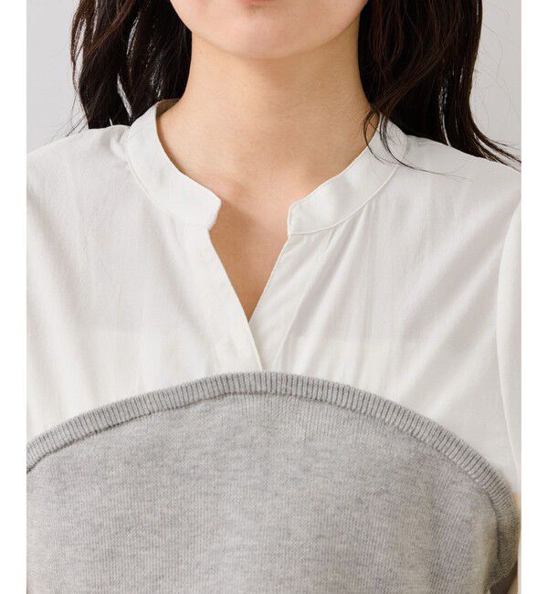 VIS「ペプラムニットドッキングブラウス」|シャツ・ブラウス|