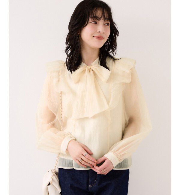 VIS「シャイニーボウタイ長袖ブラウス/イージーケア・2WAY」|シャツ・ブラウス|