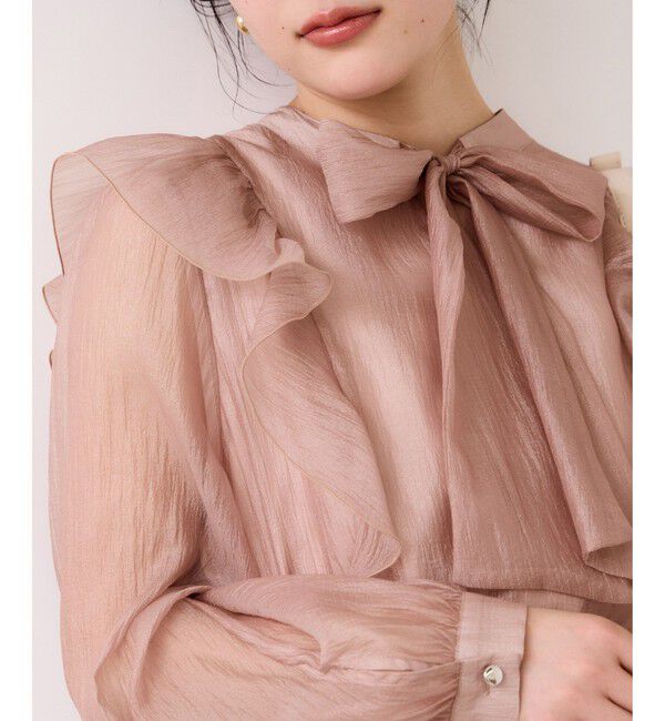 VIS「シャイニーボウタイ長袖ブラウス/イージーケア・2WAY」|シャツ・ブラウス|