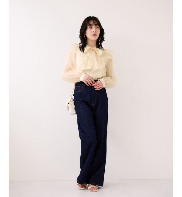 VIS「シャイニーボウタイ長袖ブラウス/イージーケア・2WAY」|シャツ・ブラウス|