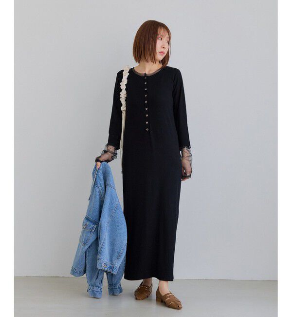 VIS「【WEB限定】チュールレイヤード風ワンピース」|ワンピース|