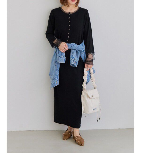 VIS「【WEB限定】チュールレイヤード風ワンピース」|ワンピース|