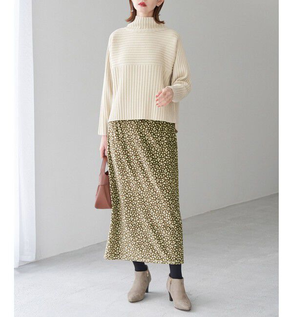 Rope&rsquo;Picnic「リンクコーデ/花柄ベロアアイラインスカート」|スカート|