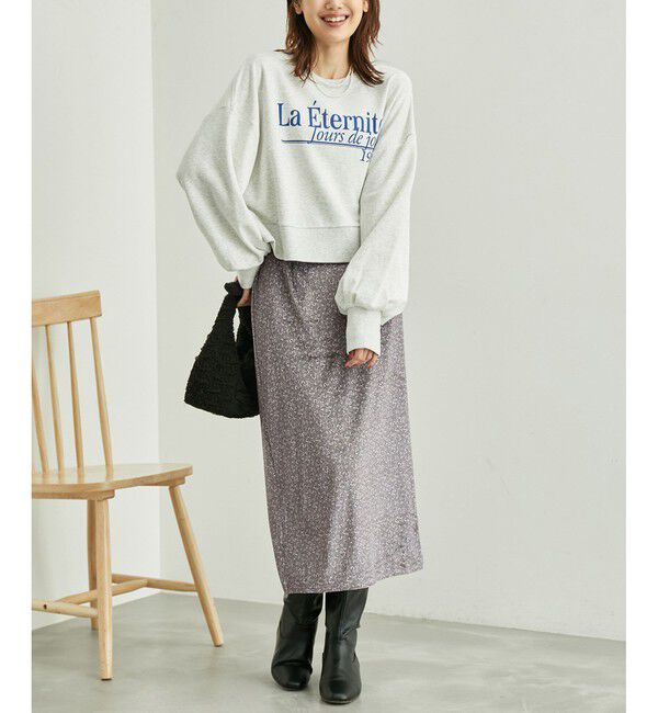 Rope&rsquo;Picnic「リンクコーデ/花柄ベロアアイラインスカート」|スカート|