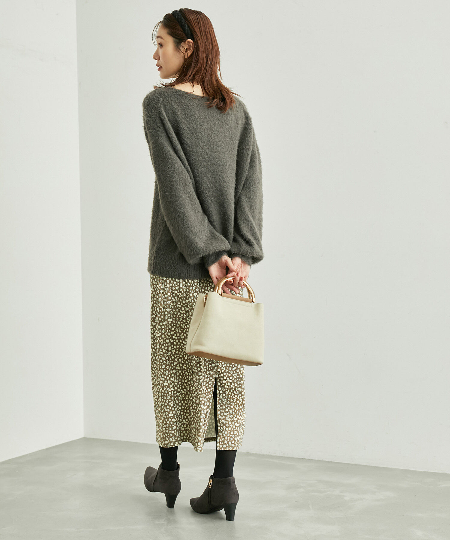 Rope&rsquo;Picnic「リンクコーデ/花柄ベロアアイラインスカート」|スカート|