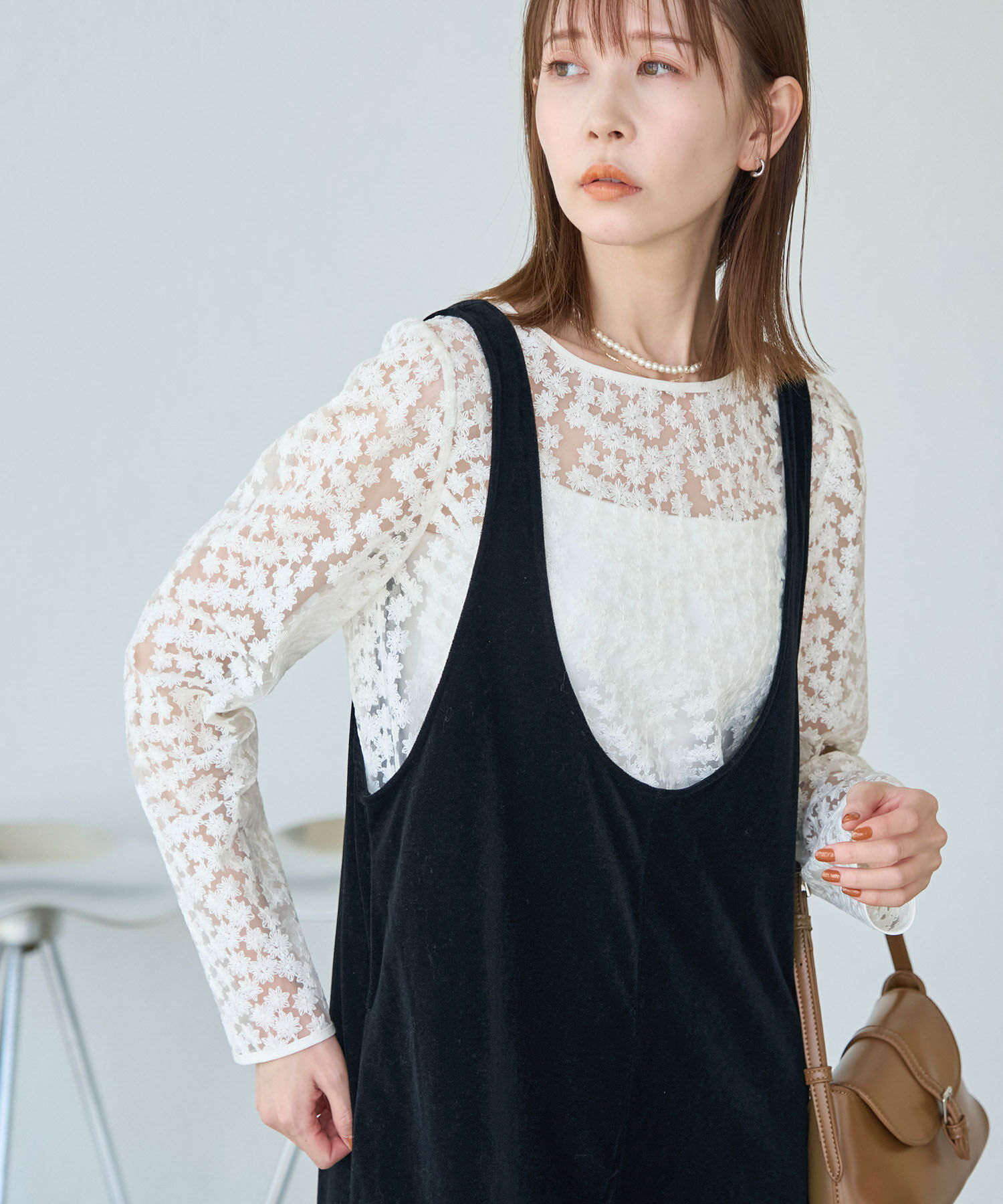 Rope&rsquo;Picnic「ベロアロンパース」|オールインワン|