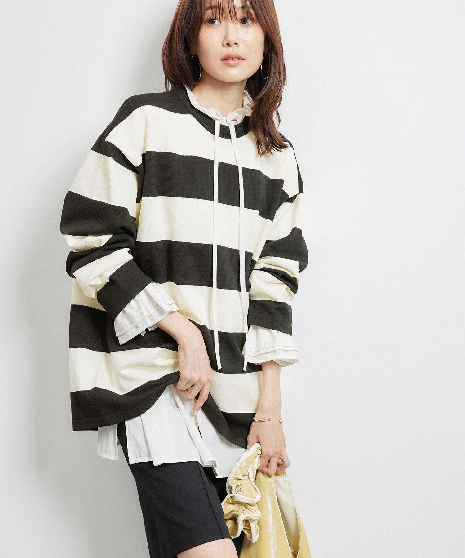 Rope&rsquo;Picnic「太ボーダーニットプルオーバー」|ニット・セーター|