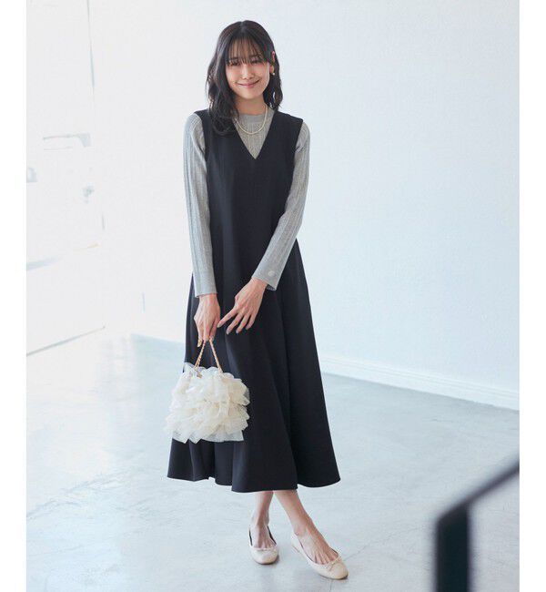 Rope&rsquo;Picnic「【花粉ガード】クリアツイルジャンパースカート/セレモニー・通勤対応・セットアップ対応」|ワンピース|