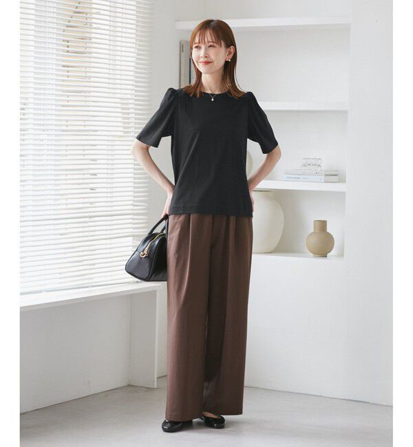 Rope&rsquo;Picnic「【UVカット・接触冷感】70シルケットパフスリーブトップス」|Tシャツ・カットソー|