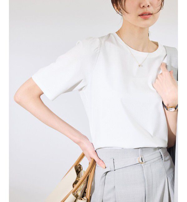 Rope&rsquo;Picnic「【UVカット・接触冷感】70シルケットパフスリーブトップス」|Tシャツ・カットソー|