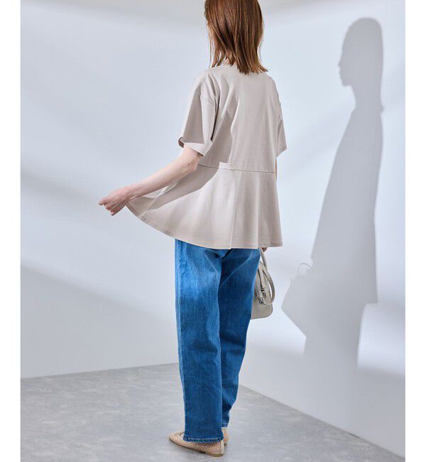 Rope&rsquo;Picnic「【UVカット・接触冷感】Cutee 着丈が選べる70シルケットペプラムカットトップス」|Tシャツ・カットソー|