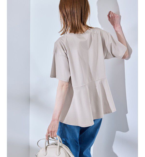 Rope&rsquo;Picnic「【UVカット・接触冷感】Cutee 着丈が選べる70シルケットペプラムカットトップス」|Tシャツ・カットソー|