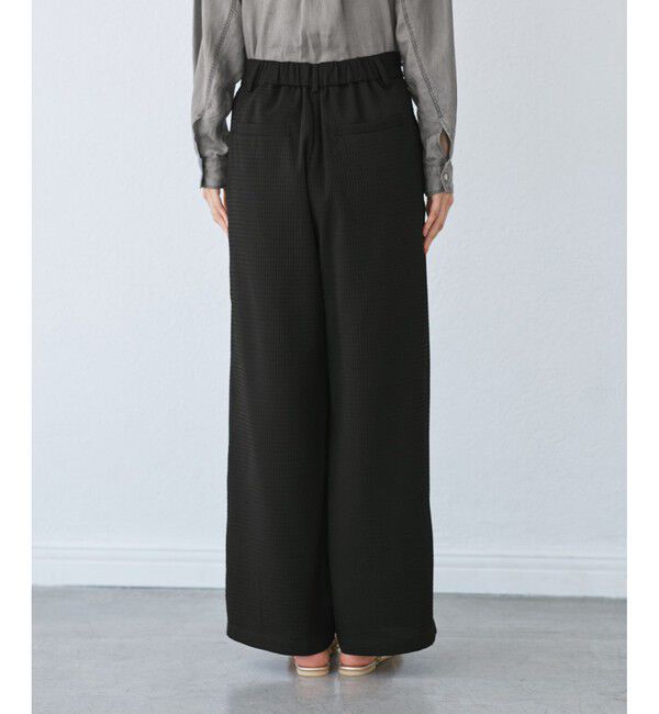 Rope&rsquo;Picnic「【emur/エミュール】ワッフルきれいめワイドパンツ」|チノ|