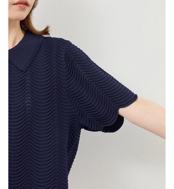 Rope&rsquo;Picnic「リップル風襟付きサマーニットプルオーバー」|ニット・セーター|