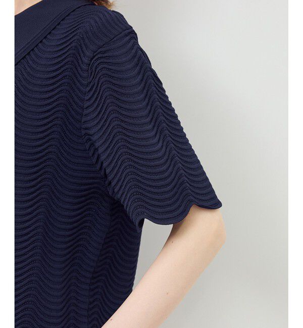 Rope&rsquo;Picnic「リップル風襟付きサマーニットプルオーバー」|ニット・セーター|