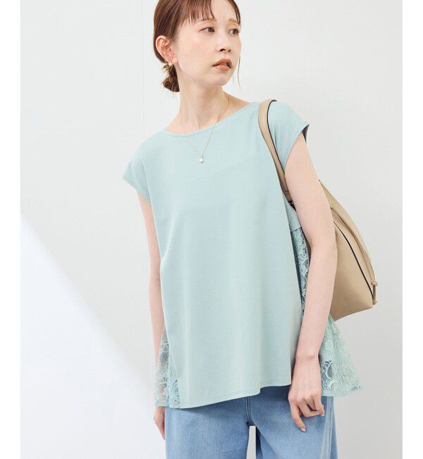 Rope&rsquo;Picnic「【UVカット・接触冷感】レースドッキングカットトップス」|Tシャツ・カットソー|