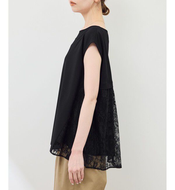 Rope&rsquo;Picnic「【UVカット・接触冷感】レースドッキングカットトップス」|Tシャツ・カットソー|