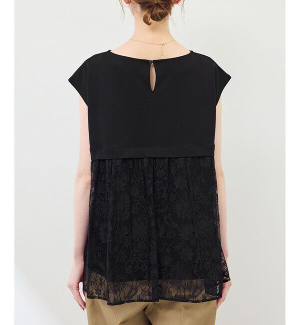 Rope&rsquo;Picnic「【UVカット・接触冷感】レースドッキングカットトップス」|Tシャツ・カットソー|