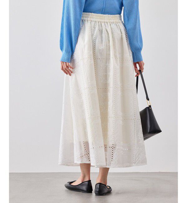 Rope&rsquo;Picnic「刺繍レースフレアスカート」|スカート|