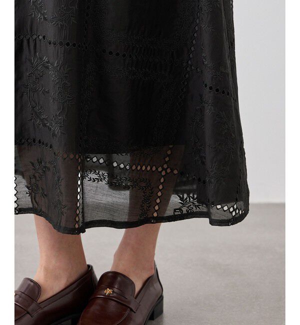 Rope&rsquo;Picnic「刺繍レースフレアスカート」|スカート|