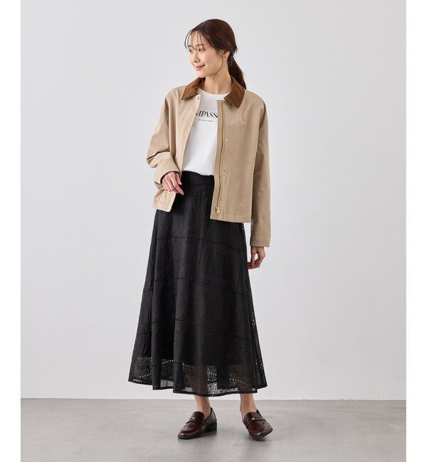 Rope&rsquo;Picnic「刺繍レースフレアスカート」|スカート|