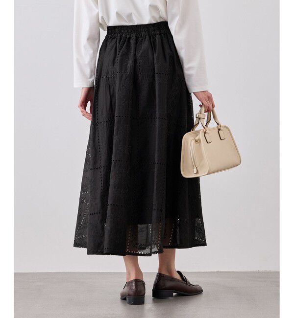 Rope&rsquo;Picnic「刺繍レースフレアスカート」|スカート|