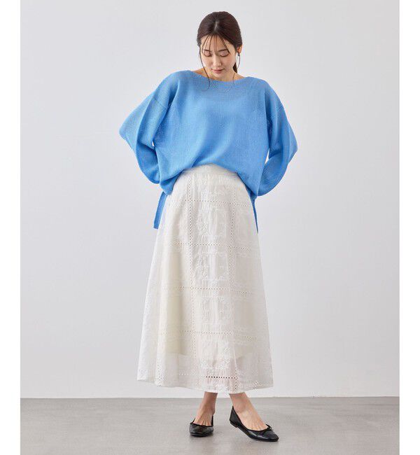 Rope&rsquo;Picnic「刺繍レースフレアスカート」|スカート|