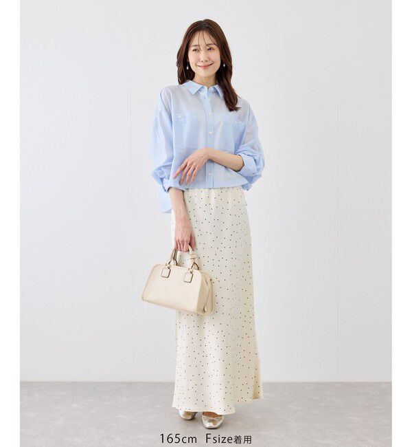 Rope&rsquo;Picnic「細見えバイアスサテンドットスカート」|スカート|