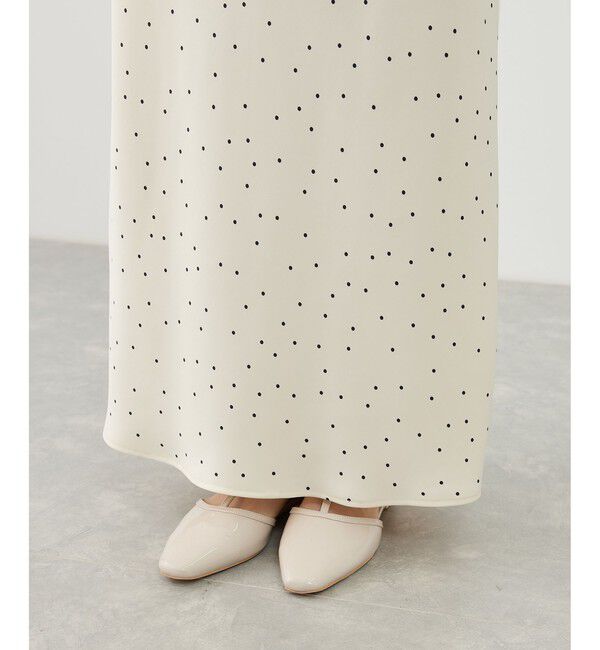 Rope&rsquo;Picnic「細見えバイアスサテンドットスカート」|スカート|