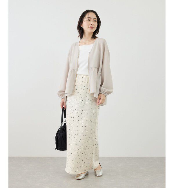 Rope&rsquo;Picnic「細見えバイアスサテンドットスカート」|スカート|