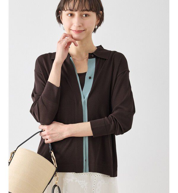 Rope&rsquo;Picnic「配色デザインカーディガン&インナーアンサンブル」|カーディガン|